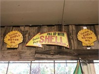 3 X CAST IRON REPRODUCTION SHELL SIGNS