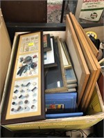 BOX OF MIXED PRINTS & EXTENTION LEADS