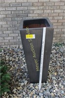Pair of brown tall, heavy planters
