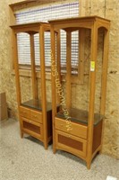2 decorative hutches with glass shelves
