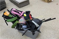 Tote full of kids golf clubs and bags & bskballs