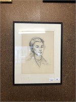 SIGNED PORTRAIT OF A WOMAN