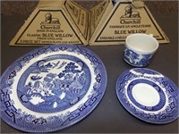 CHURCHILL BLUE WILLOW DISHES