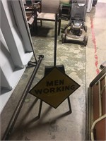 MEN WORKING SIGN WITH STAND