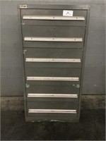 6 Drawer Stanley Vidmar Cabinet and Contents-