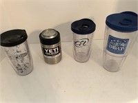 Lot of Tervis tumblers and one YETI koozie