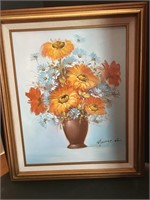 Flower picture in oil
