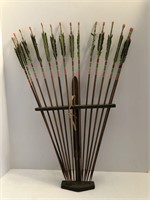 Lot Of Indian Arrows And Stand