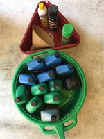 Lot of assorted petroleum products.