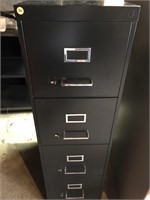 4-Drawer Black Metal Filing Cabinet