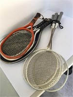 Rackets for racquetball and badminton.