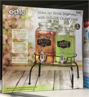 Estilo Glass Jar Drink Dispenser With Stand &