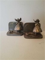 Pewter Colored Metal Bookends