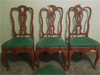 Vintage Dark Toned Wood Dining Chairs