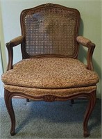 Vintage Wood and Fabric Armchair