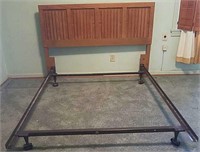 Vintage Wood Bed and Metal Frame.