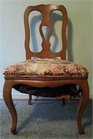 Vintage Wood and Upholstered Seat Chair
