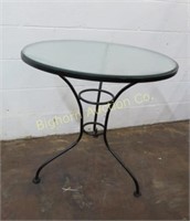 Round Table w/ Obscure Glass/Metal Base