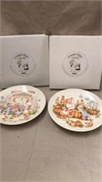 2 Country kids collector dessert plates