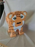 10x7in Wooden painted Tiger