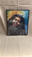 13”x11” bob Marley framed poster