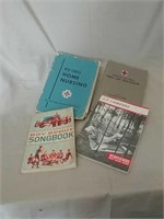 4 books Red Cross home nursing, first aid