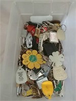 Container of misc locks, keys & keychains
