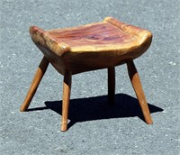 Hand Made Carved Wood Stool