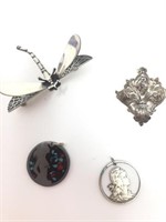 Silver Brooch and Pendant Lot