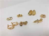 Lot of Costume Gold-Toned Clip-On Earrings