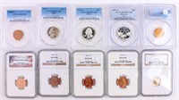 Coin Certified & Graded Coin Lot 10 Pcs