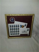 Framed Boy scouting stamps and patch