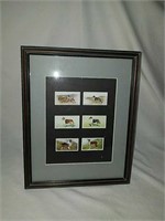 Tobacco trading cards framed and matted