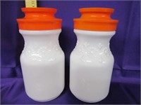 Milk glass coffee jars