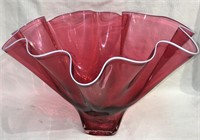 Cranberry Art Glass Bowl