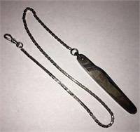 Sterling Silver Pocket Knife On Simmons Watch Fob