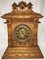 Mantle Clock In Oak Case