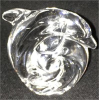 Steuben Art Glass Dolphin Sculpture