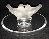 Lalique France Tray With Figural Doves