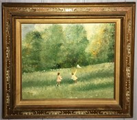 F. Jones Oil On Canvas Of Children