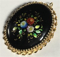 14k Gold And Enameled French Pin / Pendant