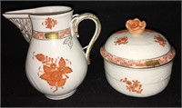 Herend Hungary Handpainted Cream & Sugar