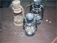 (3) Vintage gas lanterns including Dietz, Little