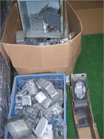 Assorted metal electrical Boxes.