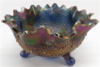 Fenton Cobalt Carnival Glass "Orange Tree" Bowl