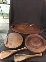 5 pc Wood Servingware