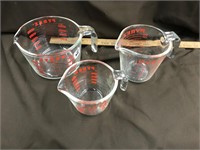 3 Pyrex Measuring Glasses