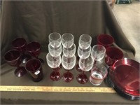 23pc Red Glass Lot