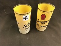 2 Schweppes Tonic Water Glasses