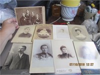 9 Antique Cabinet Cards 4 x 6.5 in.